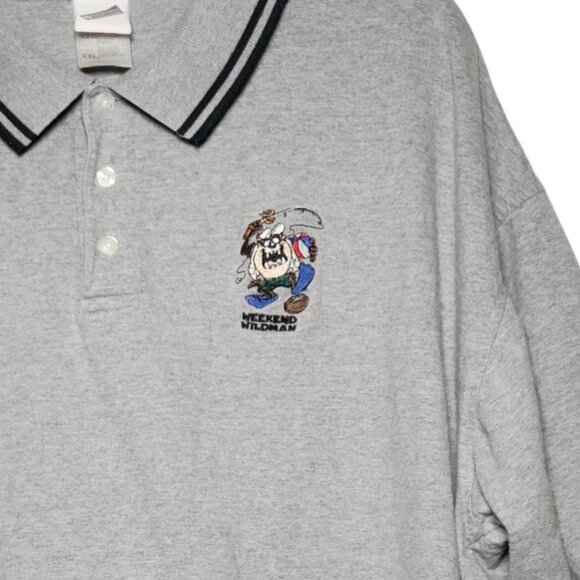 Warner Bros Polo Weekend Wildman Tazmanian Devil Fishing Size XXL - Picture 7 of 7